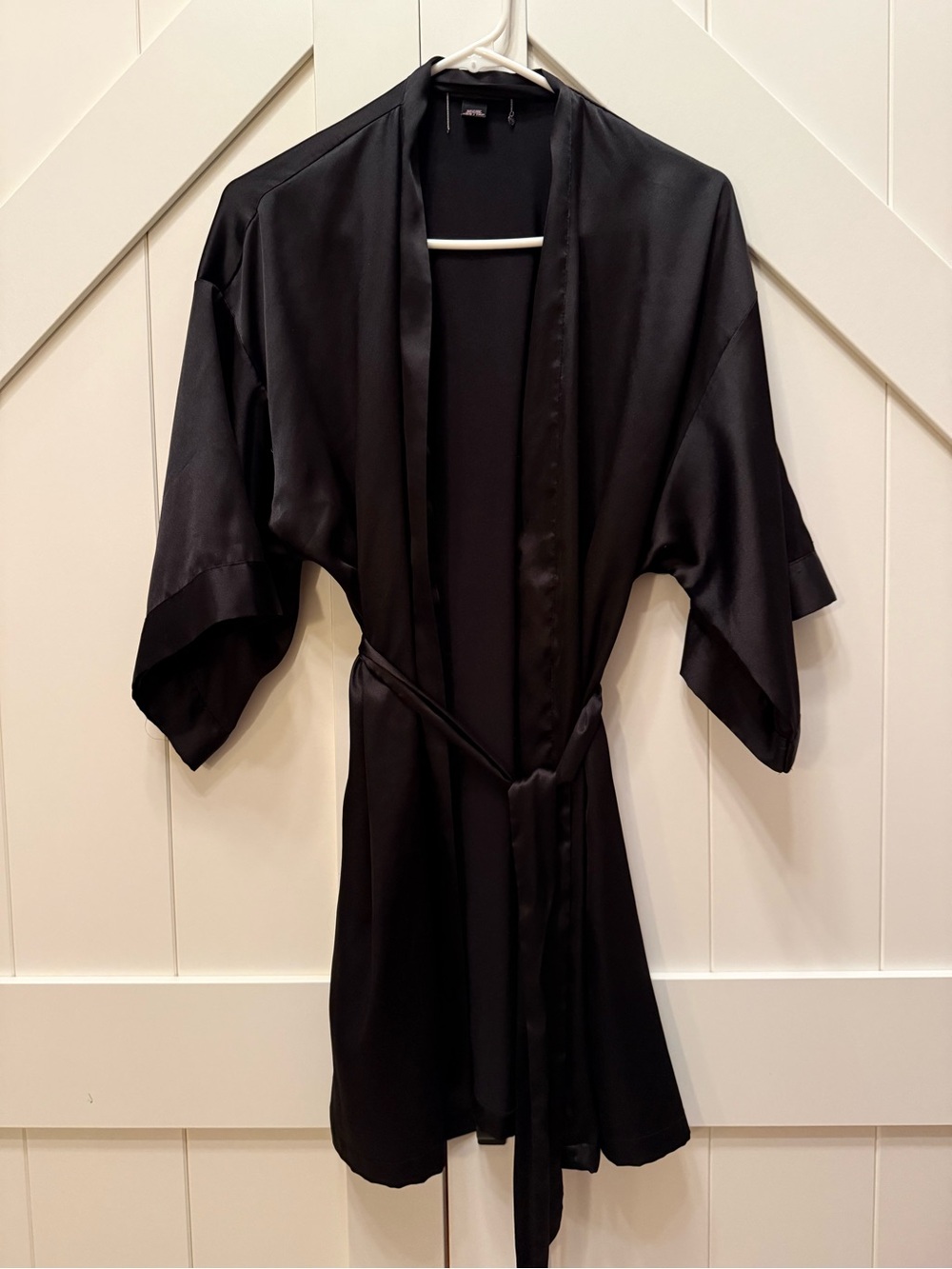 Black Satin Kimono Robe